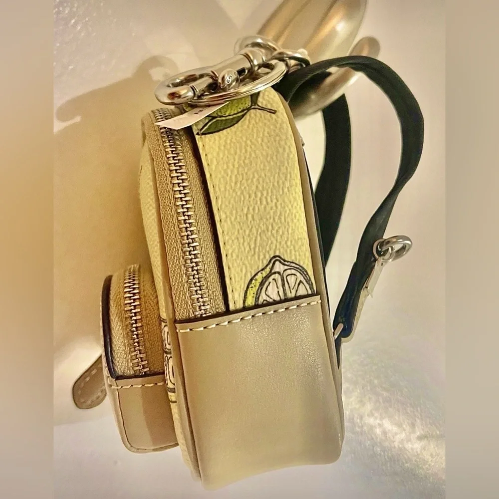 Coach CardHolder/KeyChain/BagCharm ADORABLE Lemon Micro-Mini Backpack NWT - Picture 11 of 15